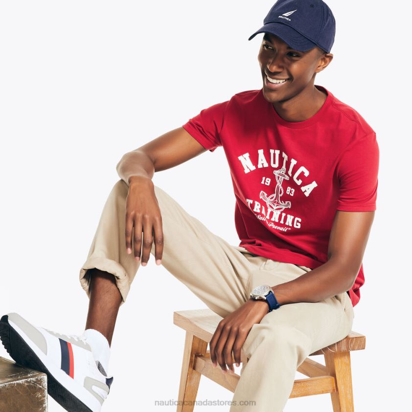 Sustainably Crafted Training Graphic T-Shirt Nautica Men Nautica Red R260HV482