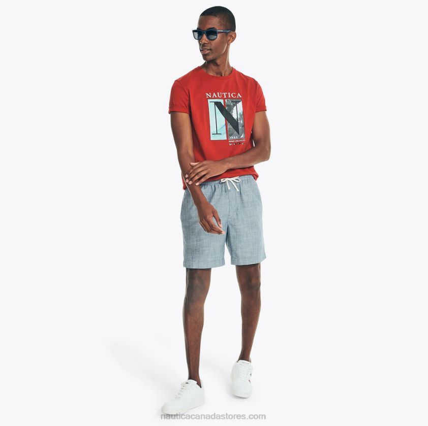 Sustainably Crafted Wind Velocity Graphic T-Shirt Nautica Men Nautica Red R260HV585