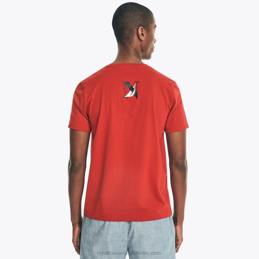 Sustainably Crafted Wind Velocity Graphic T-Shirt Nautica Men Nautica Red R260HV585