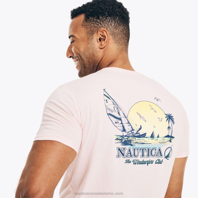 Sustainably Crafted Windsurfer Graphic T-Shirt Nautica Men Buoy Red R260HV500