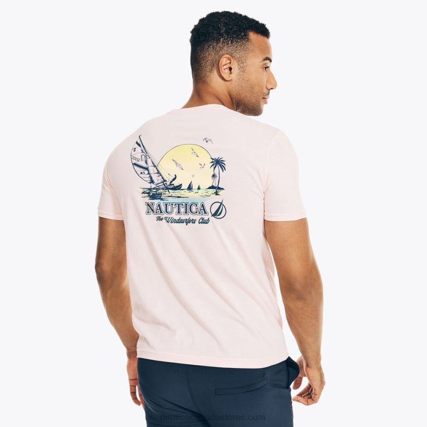 Sustainably Crafted Windsurfer Graphic T-Shirt Nautica Men Buoy Red R260HV500