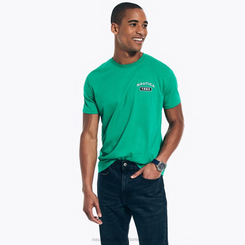 Sustainably Crafted Yacht Club Graphic T-Shirt Nautica Men Dark Dill R260HV507