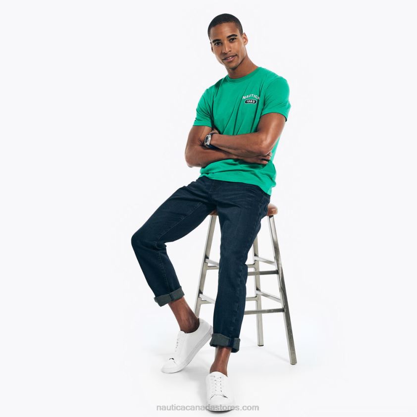 Sustainably Crafted Yacht Club Graphic T-Shirt Nautica Men Dark Dill R260HV507