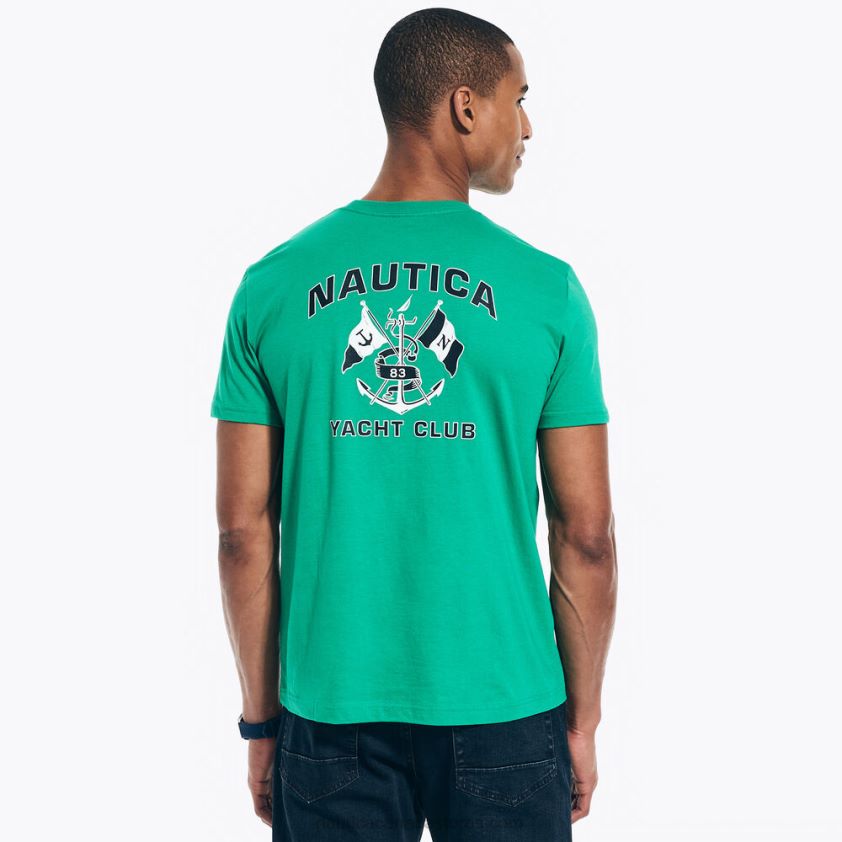 Sustainably Crafted Yacht Club Graphic T-Shirt Nautica Men Dark Dill R260HV507