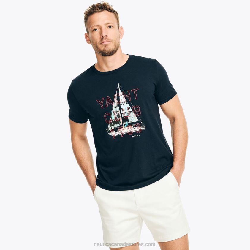 Sustainably Crafted Yacht Club Graphic T-Shirt Nautica Men Navy R260HV191