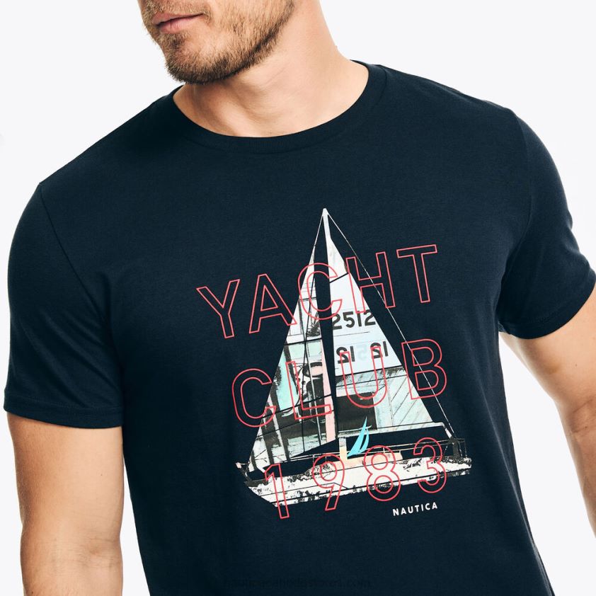 Sustainably Crafted Yacht Club Graphic T-Shirt Nautica Men Navy R260HV191