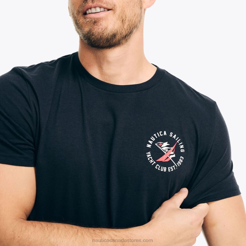 Sustainably Crafted Yacht Club Graphic T-Shirt Nautica Men Navy R260HV370