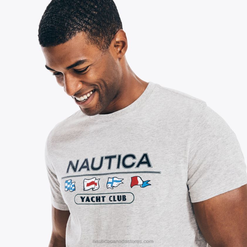 Yacht Club Graphic T-Shirt Nautica Men Grey Heather R260HV633