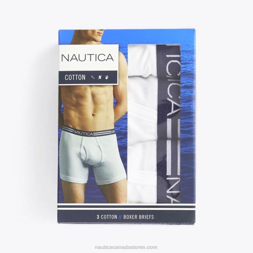Classic Boxer Briefs 3-Pack Nautica Men Bright White R260HV458