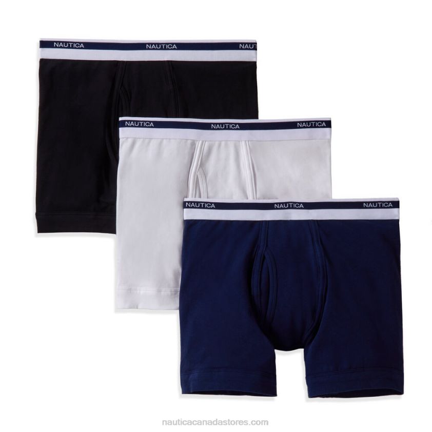 Cotton Stretch Boxer Briefs 3-Pack Nautica Men Charcoal T R260HV730