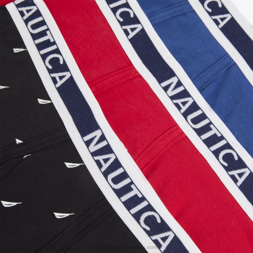 Cotton Stretch Boxer Briefs 3-Pack Nautica Men Zinfandel R260HV97