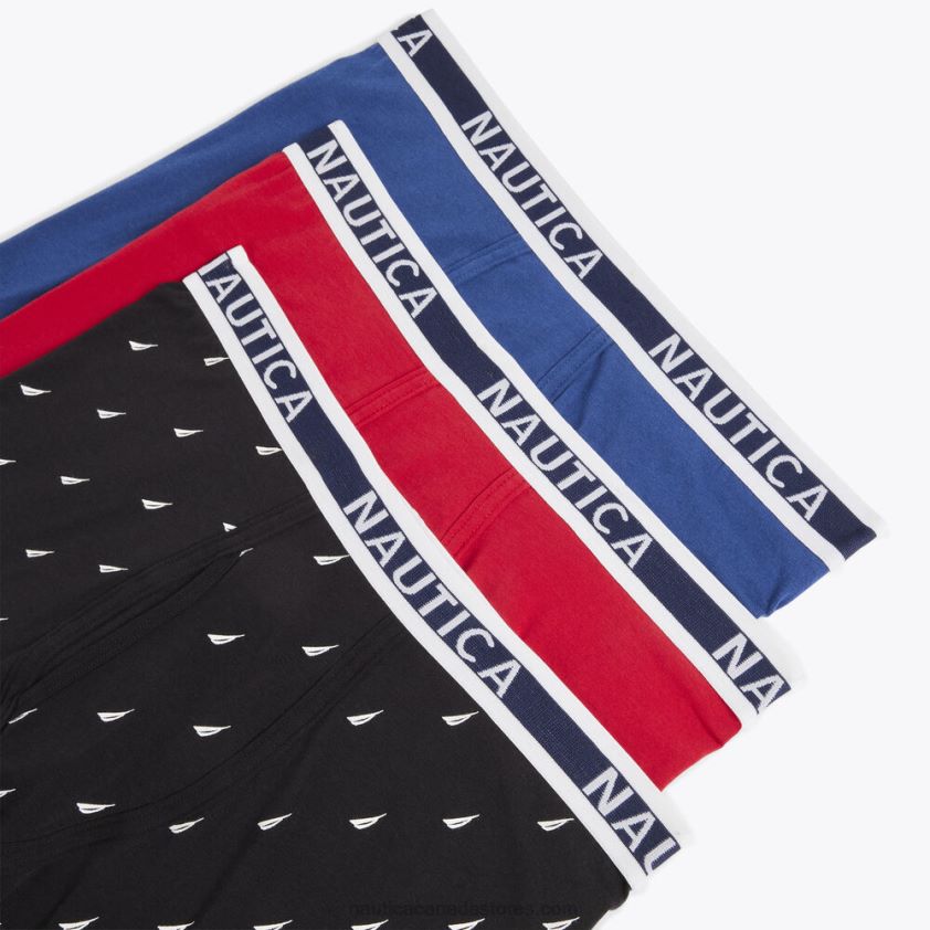 Cotton Stretch Boxer Briefs 3-Pack Nautica Men Zinfandel R260HV97