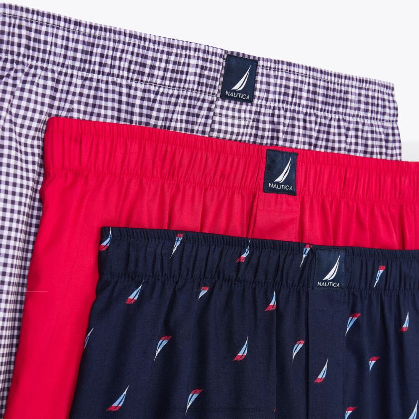 Gingham Woven Boxers 3-Pack Nautica Men Blue Dive R260HV108