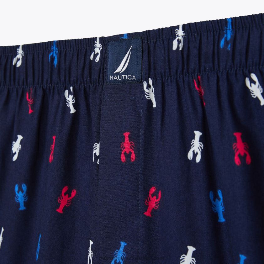 Lobster Print Woven Boxer Nautica Men Narragansett Grey Wash R260HV111
