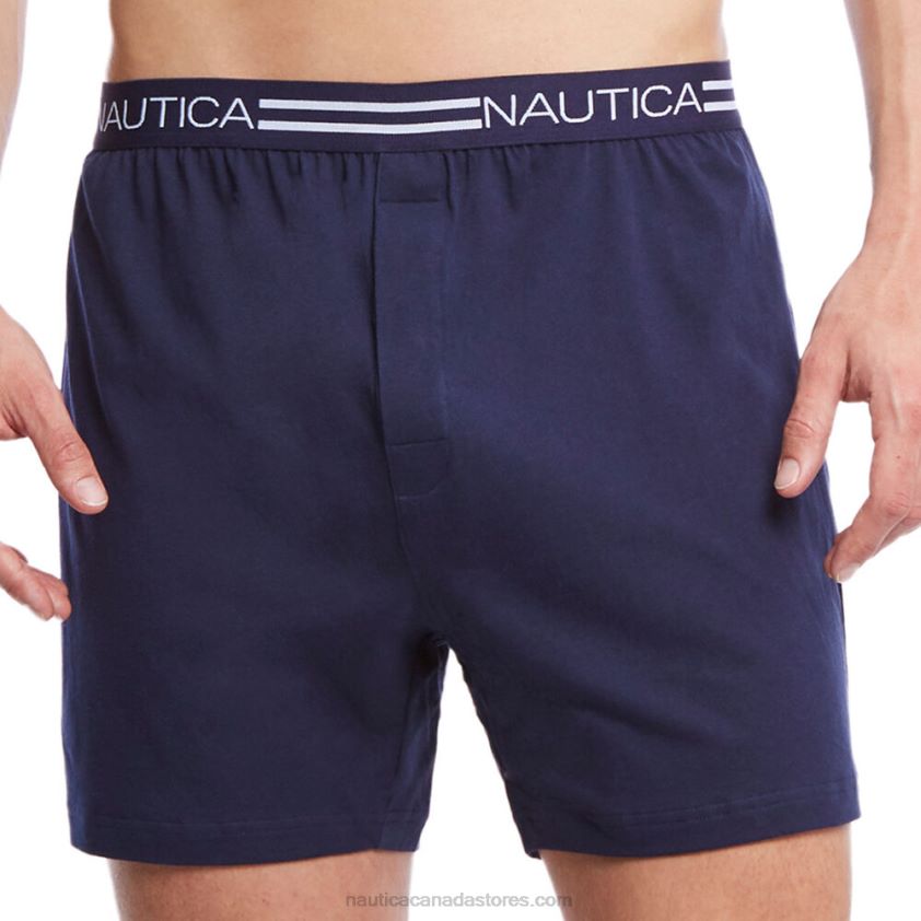 Logo Waist Knit Boxers Nautica Men Peacoat R260HV702