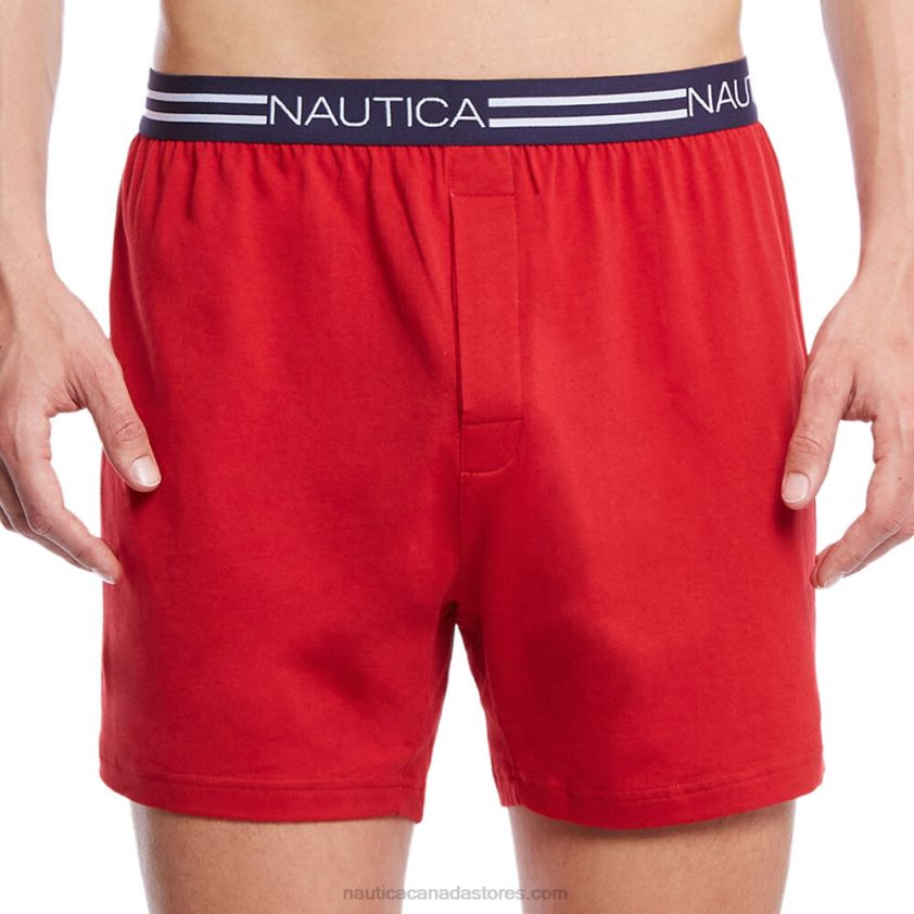 Red Solid Knit Boxers Nautica Men Nautica Red R260HV224