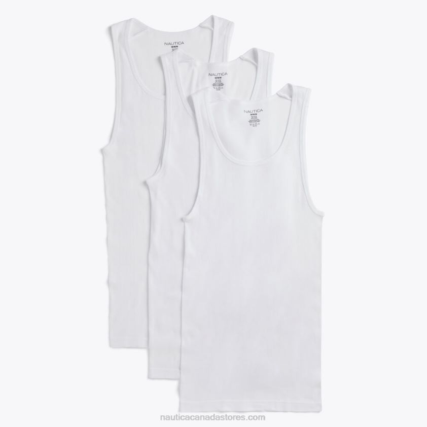 Ribbed Tanks 3-Pack Nautica Men Bright White R260HV69