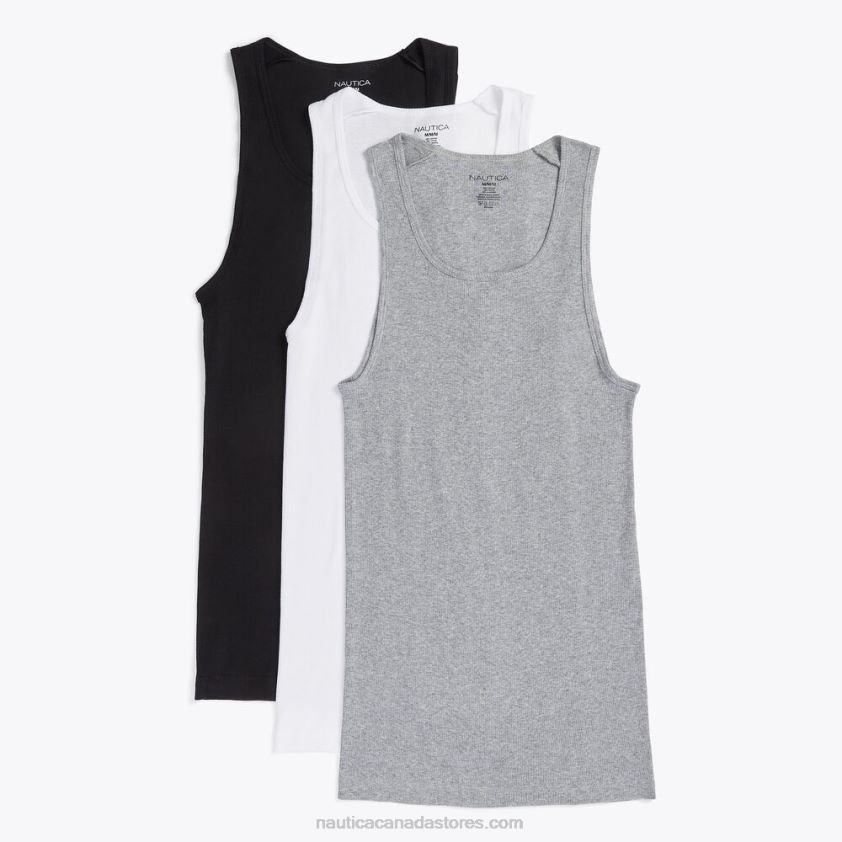 Ribbed Tanks 3-Pack Nautica Men Grey Heather R260HV617