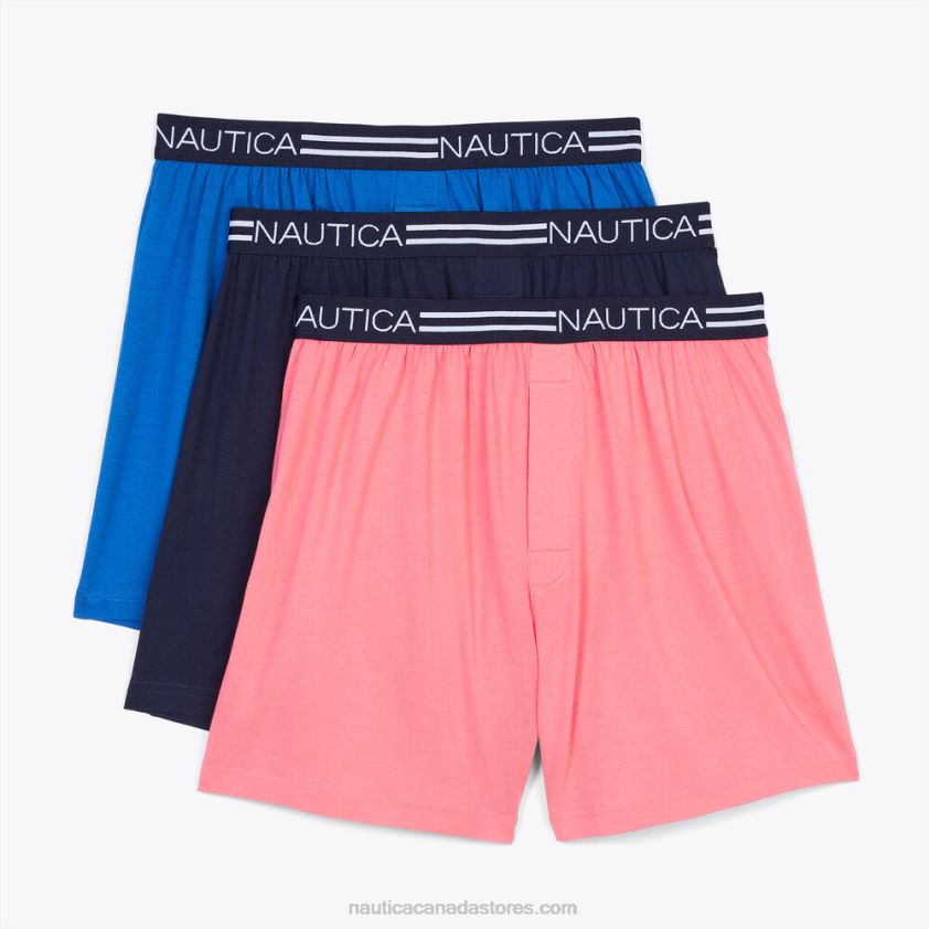 Solid Knit Boxers 3-Pack Nautica Men Blue Dive R260HV71