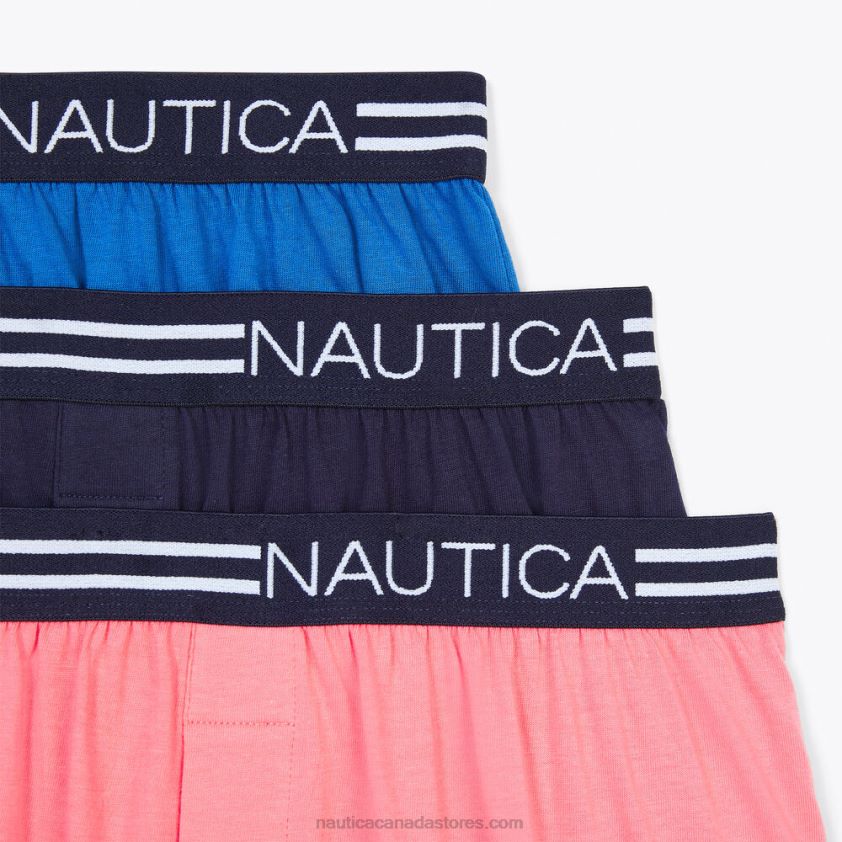 Solid Knit Boxers 3-Pack Nautica Men Blue Dive R260HV71