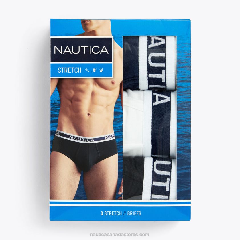 Stretch Cotton Briefs 3-Pack Nautica Men Charcoal T R260HV606