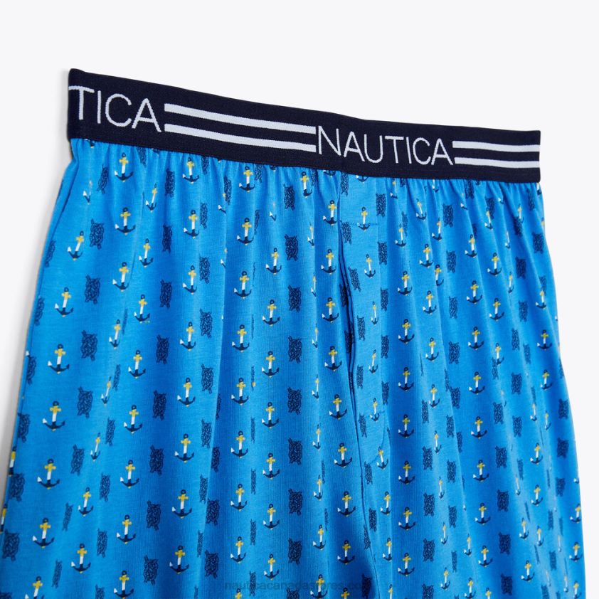 Striped Anchor Print Knit Boxer Nautica Men Baltic Medium Wash R260HV74