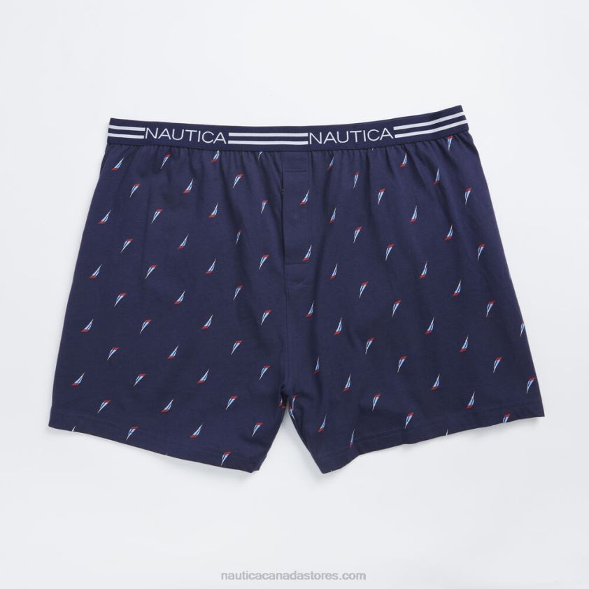 Striped Sailboat Knit Boxer Nautica Men Sapphire/Pitch Yellow R260HV83