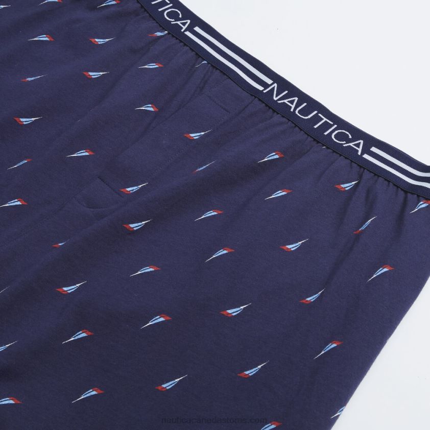 Striped Sailboat Knit Boxer Nautica Men Sapphire/Pitch Yellow R260HV83
