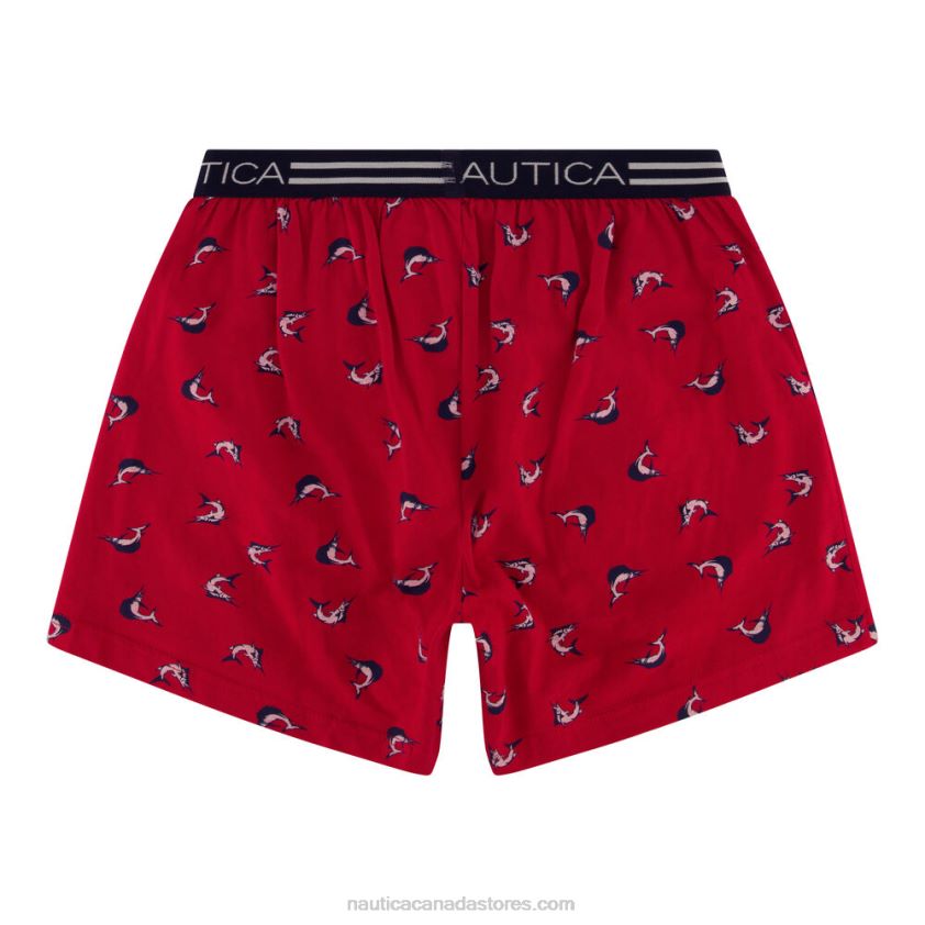 Swordfish Print Knit Boxer Nautica Men Tomales Red R260HV88