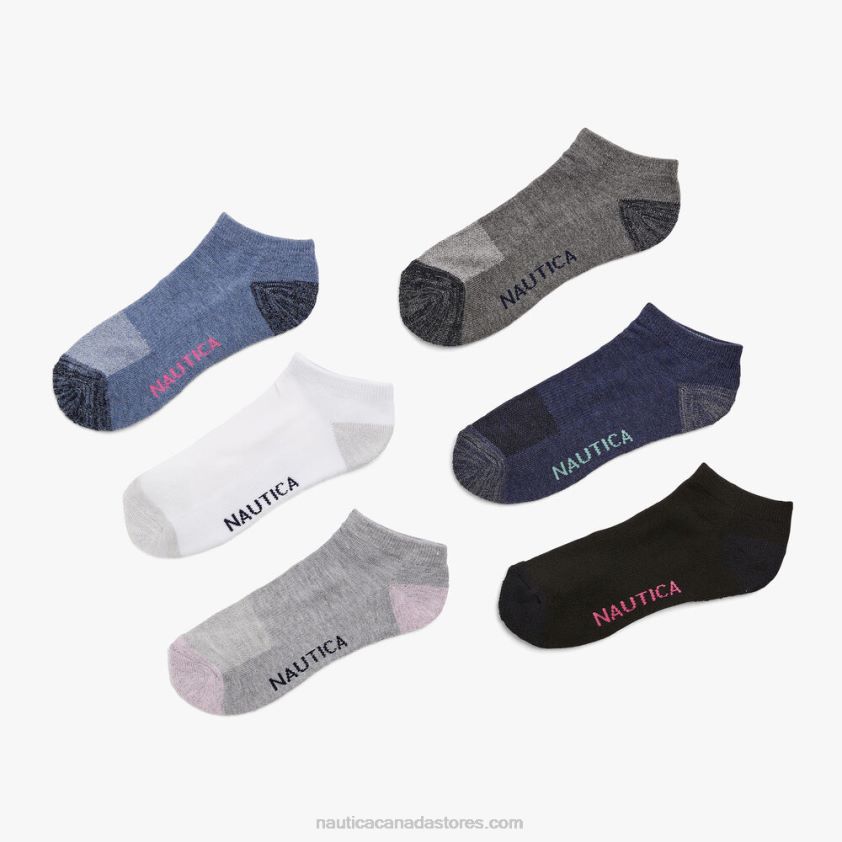 Athletic Low Cut Socks 6-Pack Nautica Women Multi R260HV802