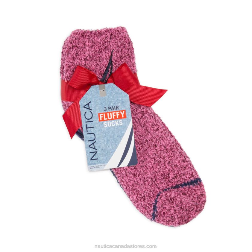Fuzzy Mid-Crew Socks 3-Pack Nautica Women Multi R260HV852