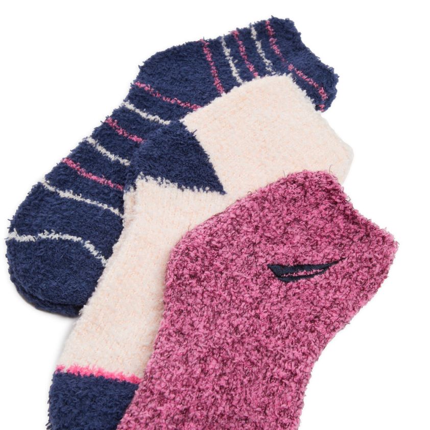 Fuzzy Mid-Crew Socks 3-Pack Nautica Women Multi R260HV852