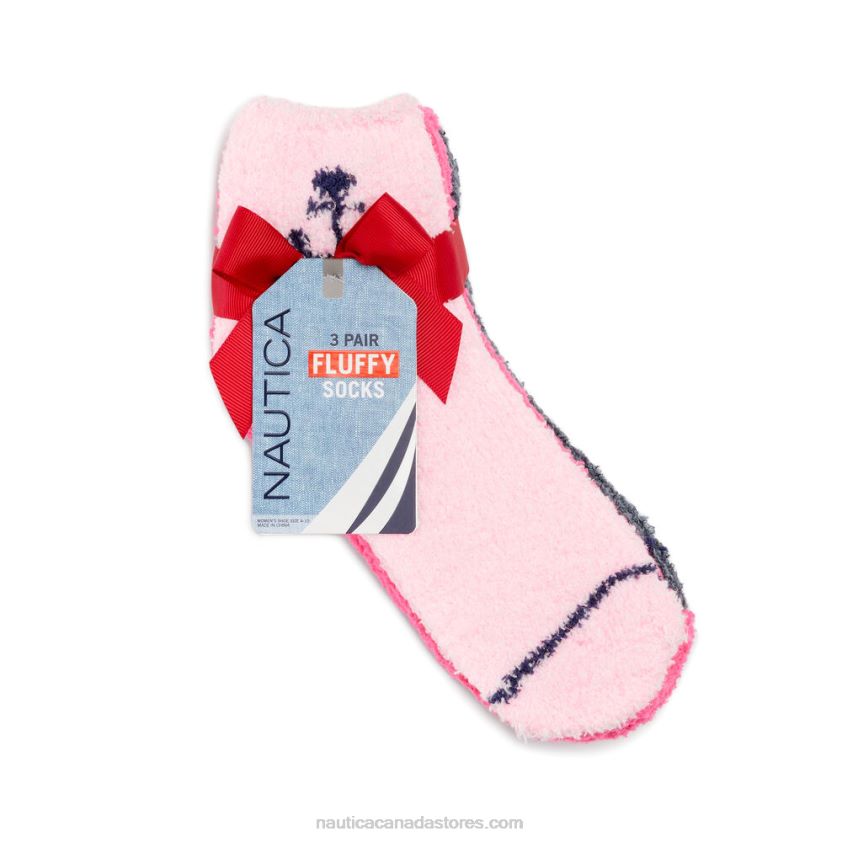 Fuzzy Mid-Crew Socks 3-Pack Nautica Women Multi R260HV916