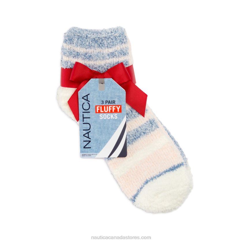 Fuzzy Mid-Crew Socks 3-Pack Nautica Women Multi R260HV920