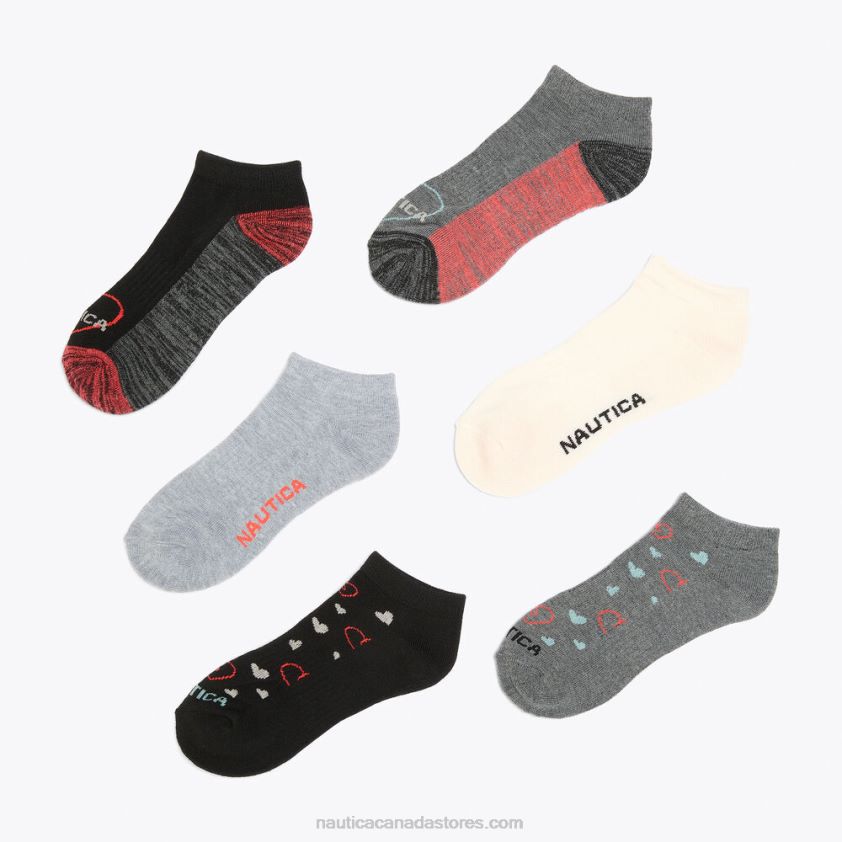 Heart Low-Cut Socks 6-Pack Nautica Women Multi R260HV843
