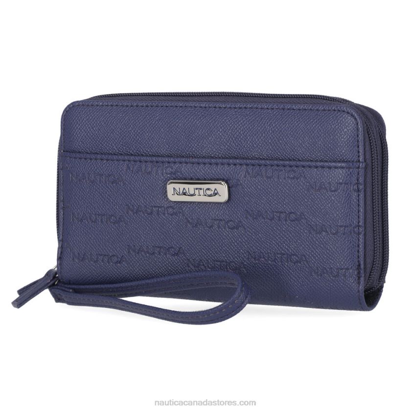 Printed Wristlet Wallet Nautica Women Workshirt Blue R260HV948