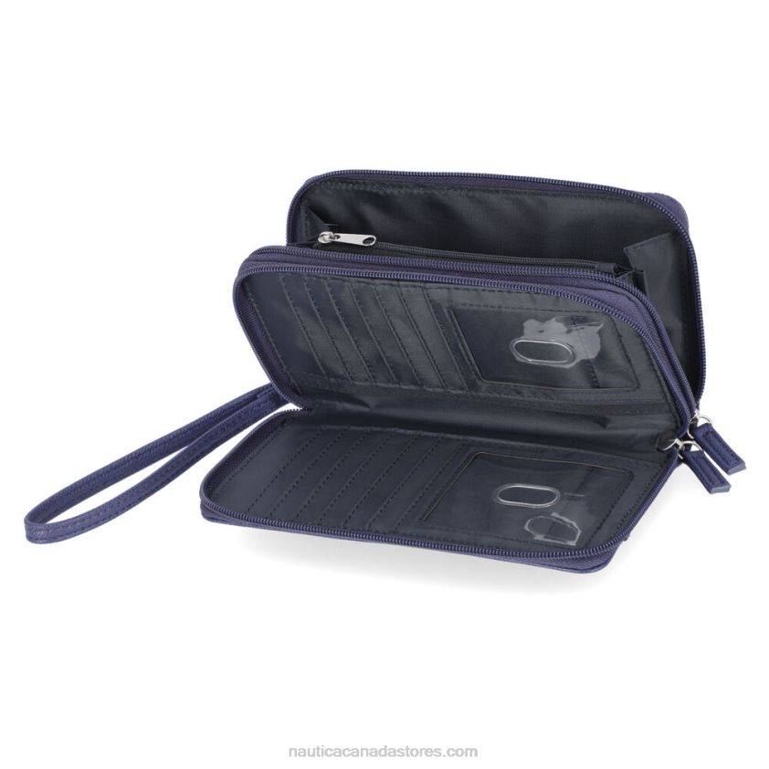 Printed Wristlet Wallet Nautica Women Workshirt Blue R260HV948