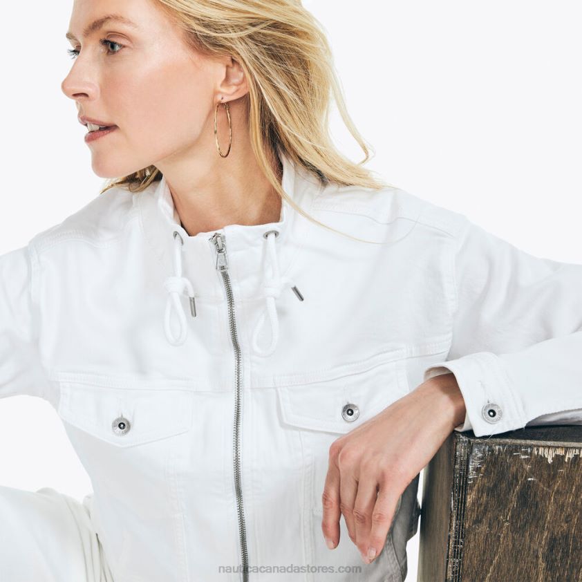Jeans Co. Cropped Full-Zip Denim Jacket Nautica Women Shell R260HV1030