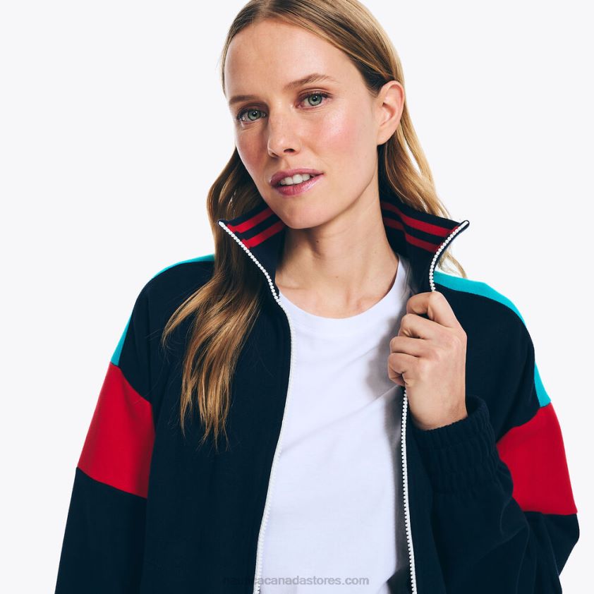 Sustainably Crafted Full-Zip Track Jacket Nautica Women Stellar Blue Heather R260HV760