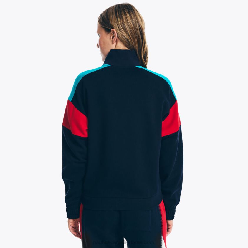 Sustainably Crafted Full-Zip Track Jacket Nautica Women Stellar Blue Heather R260HV760