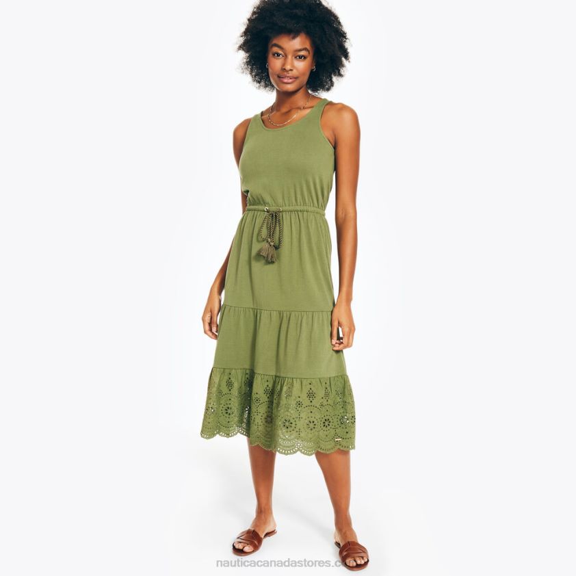 Eyelet Midi Dress Nautica Women Olive Vine R260HV963