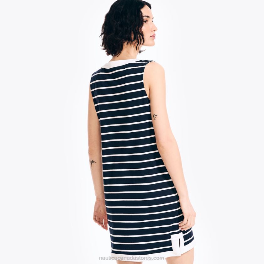 Lace-Up Striped Tunic Dress Nautica Women Stellar Blue Heather R260HV888