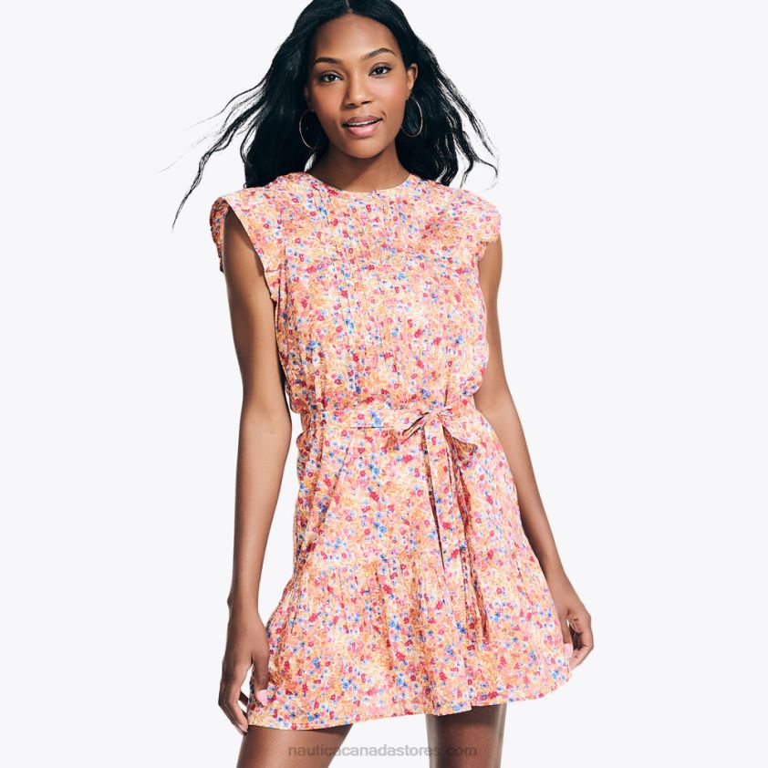Printed Tiered Dress Nautica Women Almond R260HV960