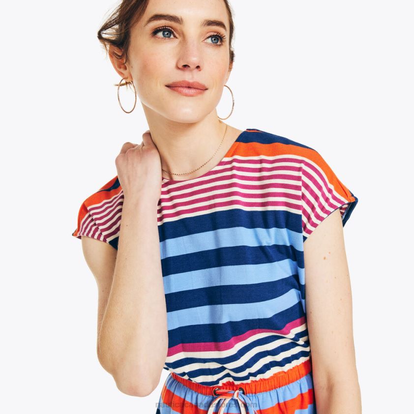 Striped Twist-Back Dress Nautica Women Almond R260HV841