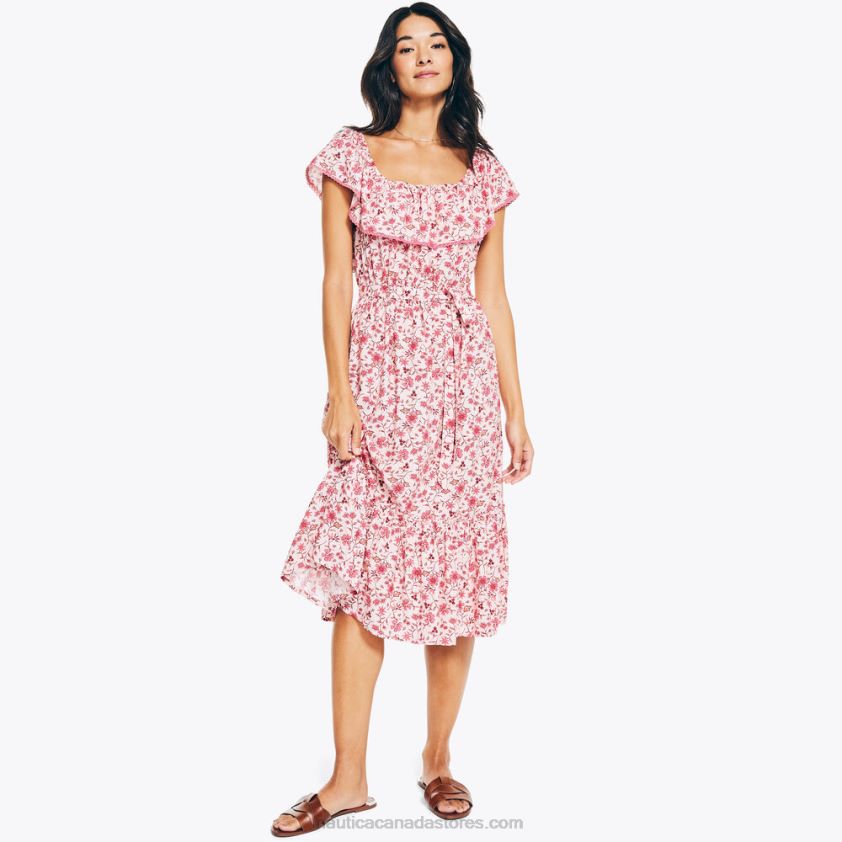 Sustainably Crafted Floral Printed Dress Nautica Women Flare Red R260HV1005