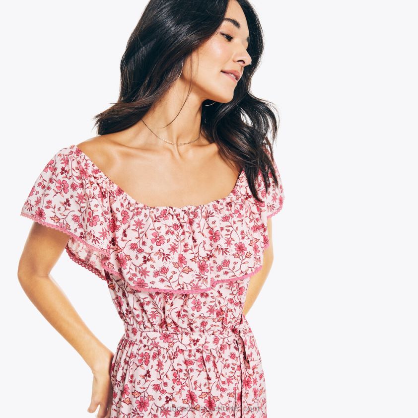 Sustainably Crafted Floral Printed Dress Nautica Women Flare Red R260HV1005