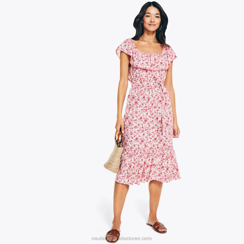 Sustainably Crafted Floral Printed Dress Nautica Women Flare Red R260HV1005