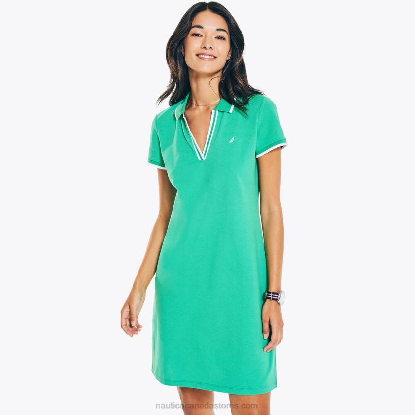 Sustainably Crafted Ocean Polo Dress Nautica Women Pine Forest Heather R260HV737