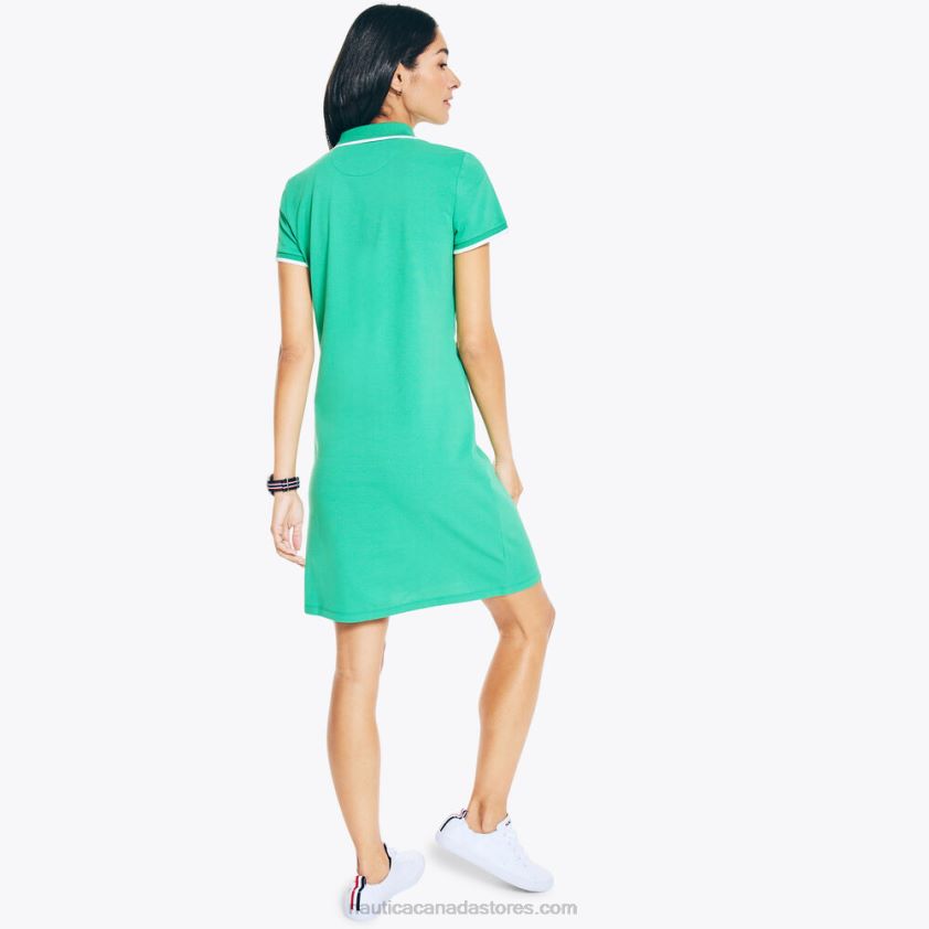 Sustainably Crafted Ocean Polo Dress Nautica Women Pine Forest Heather R260HV737