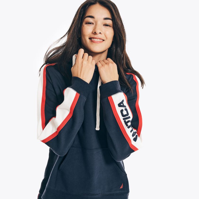 Colorblock Pullover Hoodie Nautica Women Stellar Blue Heather R260HV747